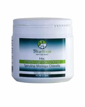 ספירולינה מורינגה כלורלה 180 גרם BIO BREAK
